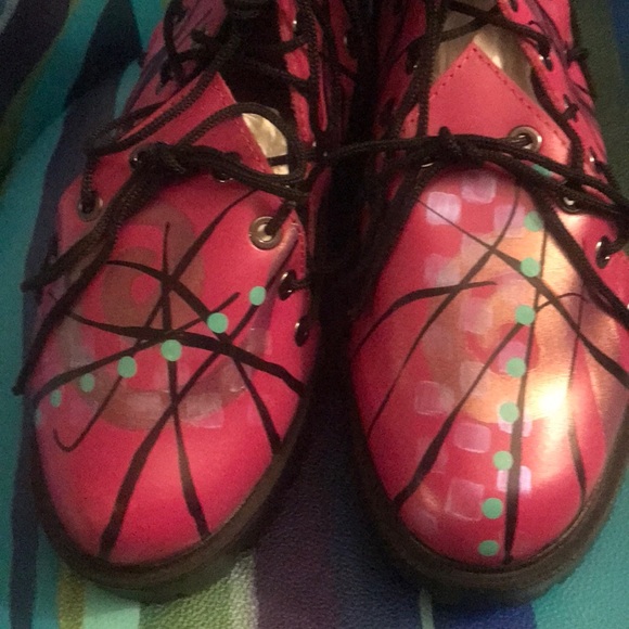 Handmade, HandPainted lace up booties - Picture 9 of 14